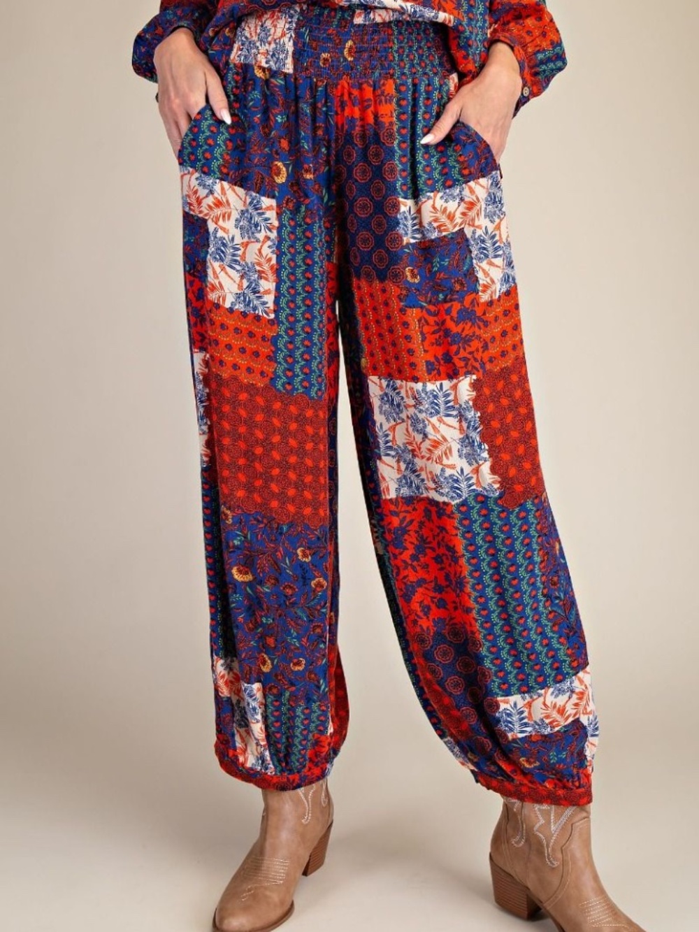 Blueberry Patchwork Palazzo Pants
